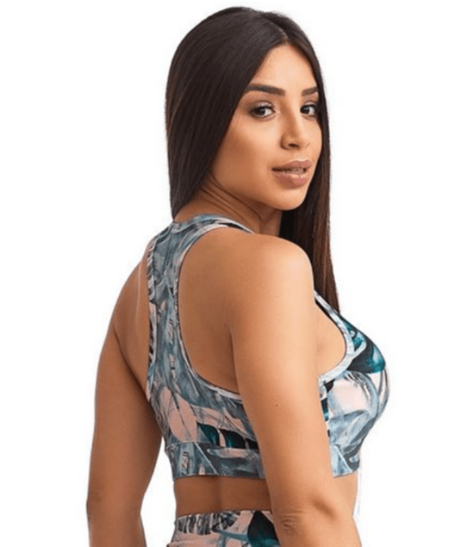 Picture of Caju Brasil Marble Print Fitness Sports Bra Top