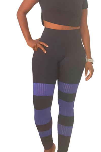 Picture of Trinys Supplex Compression Leggings with vertical mesh inserts