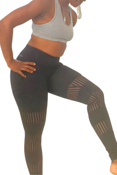 Picture of Trinys Supplex Compression Leggings with vertical mesh inserts